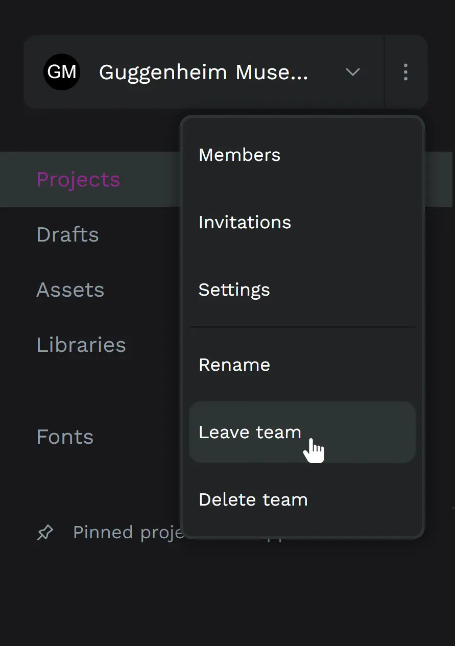 Delete and leave teams